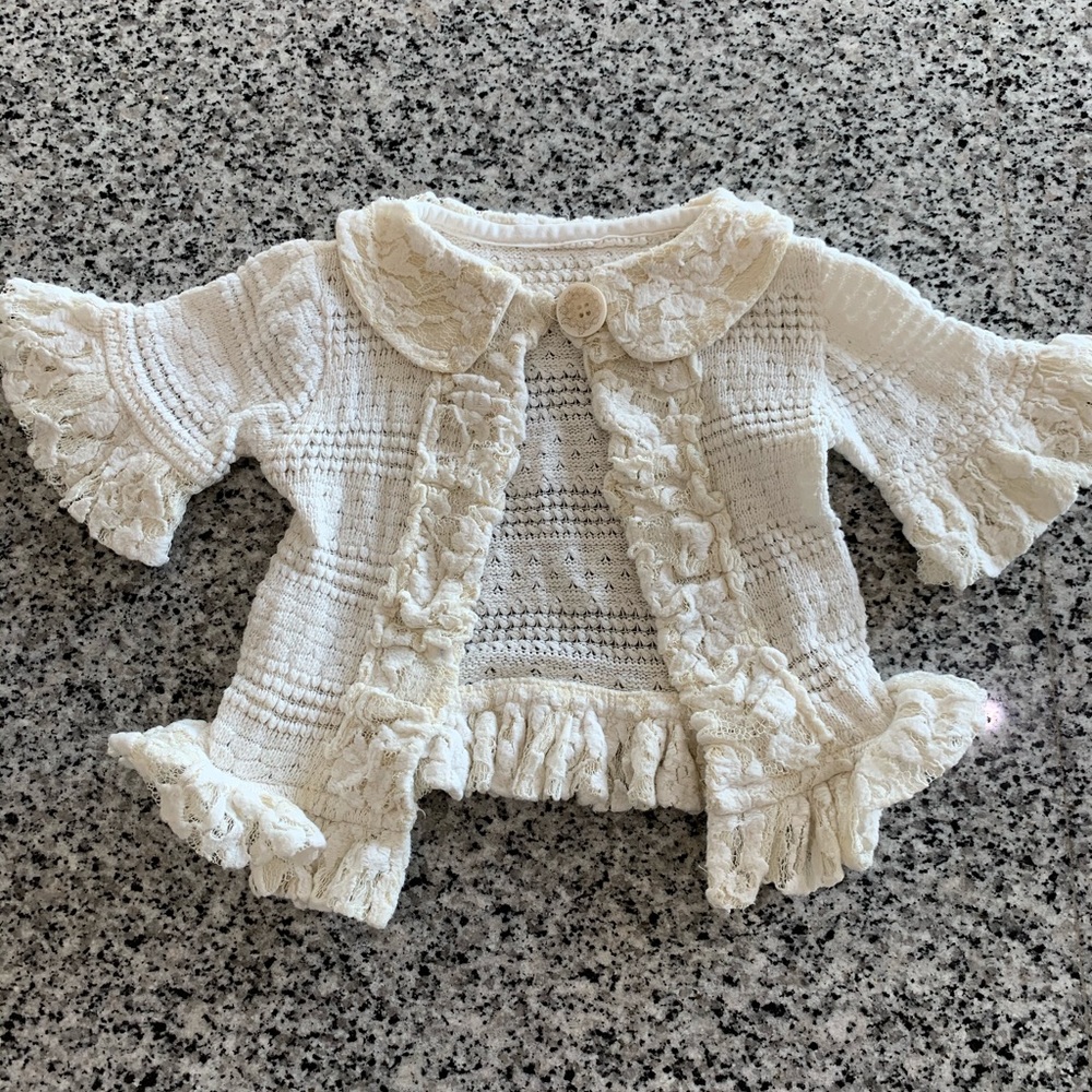 EUC Persnickety Cardigan sz 3-6mon